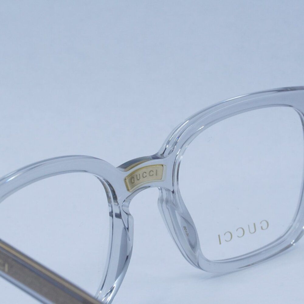 Gucci GG0184O 005 Eyeglasses Transparent Grey 50mm Square Frame - Picture 7 of 11